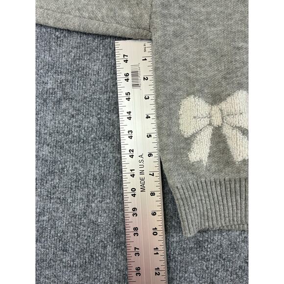 Charlotte Russe Grey with white Bows Crop Sweater - Women's Size Small - Picture 5 of 5